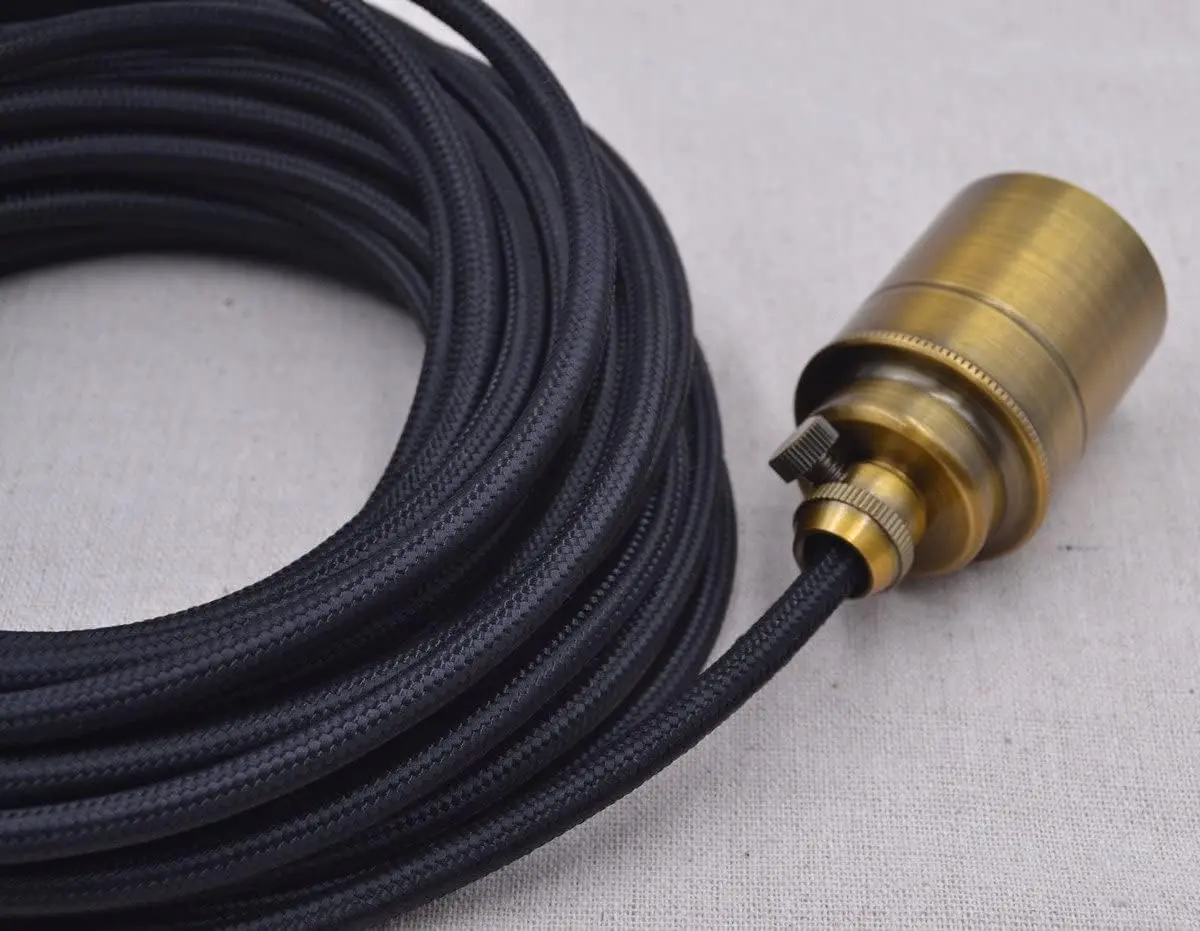 HESSION 32.8ft Round 18/2 Rayon Covered Wire | Vintage Industrial Lamp Cord (70-120c) - view 3