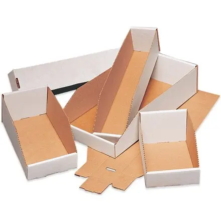 Tape Logic TLBINBIN69 Open Top Bin Boxes 6" x 9" x 4 1/2" White Pack of 25 | Durable Organizers - main product image