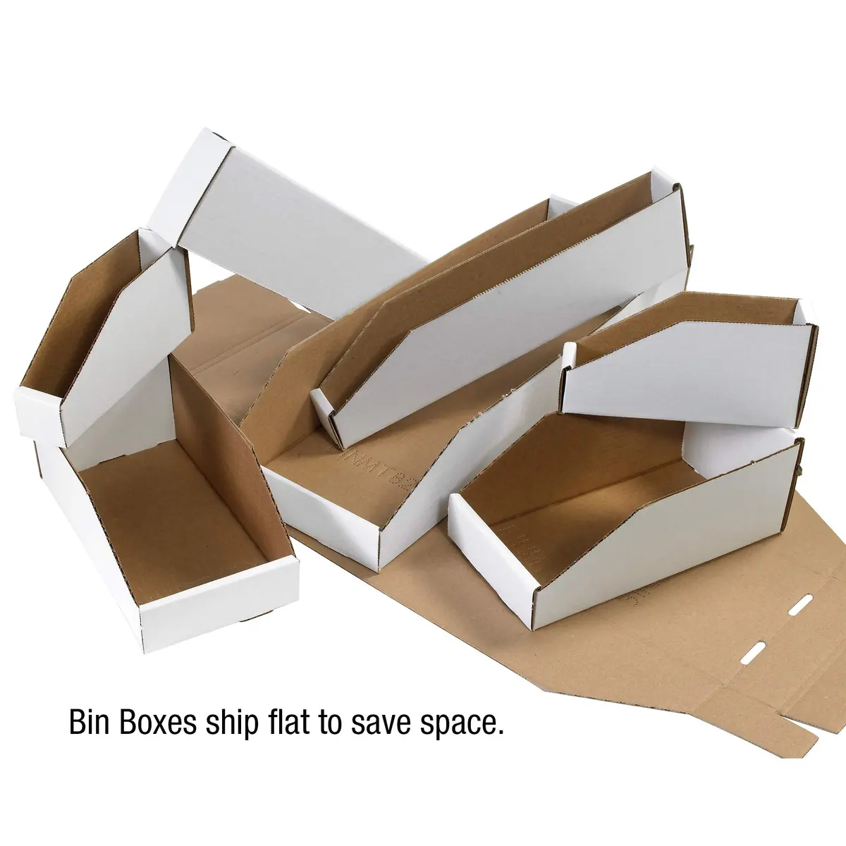 Tape Logic TLBINBIN69 Open Top Bin Boxes 6" x 9" x 4 1/2" White Pack of 25 | Durable Organizers - view 4