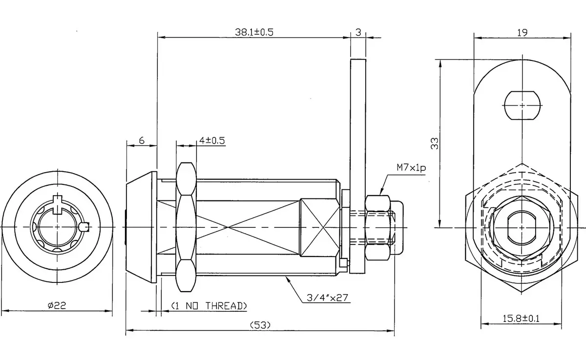 FJM Tubular Cam Lock 1-1/2" Chrome Finish | Keyed Alike, Versatile Installation - view 7