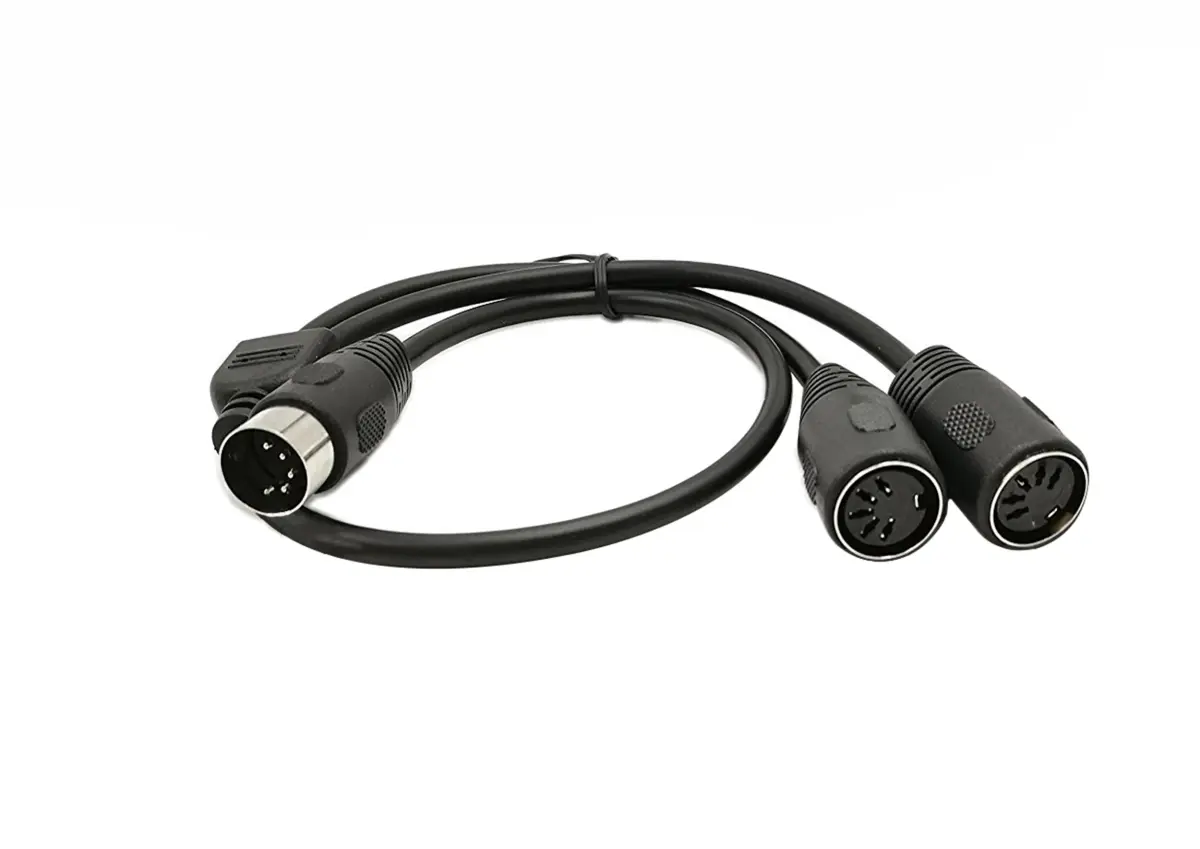 SinLoon 5-Pin DIN Splitter Y Cable 0.5m (1.5ft) | MIDI Male to 2x Female Extension Audio Cable - main product image