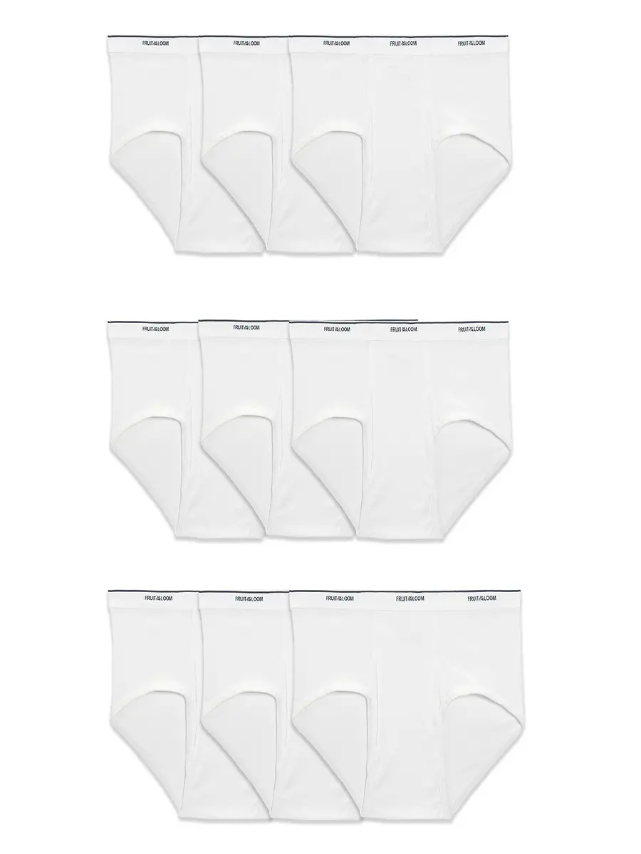 Fruit of the Loom Mens Tag-Free Cotton Briefs, 9 Pack - White, Large US | Full Coverage, Moisture Wicking Comfort - main product image