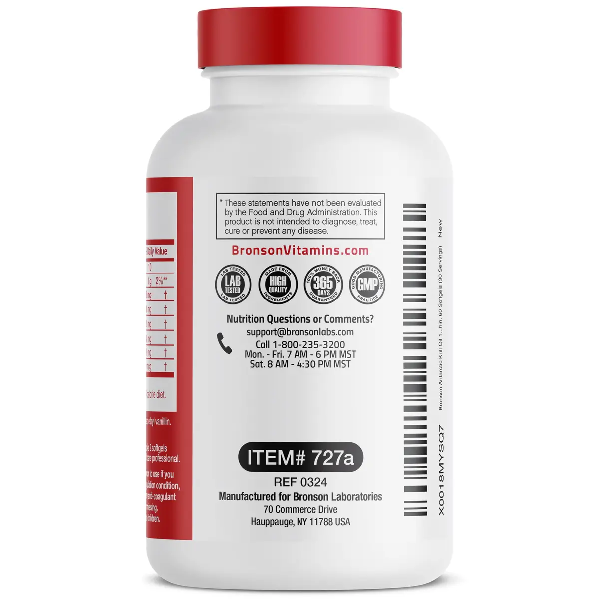 Bronson Antarctic Krill Oil 1000 mg with Omega-3s, 60 Softgels | Pure Antarctic Krill Oil with EPA, DHA & Astaxanthin - view 6