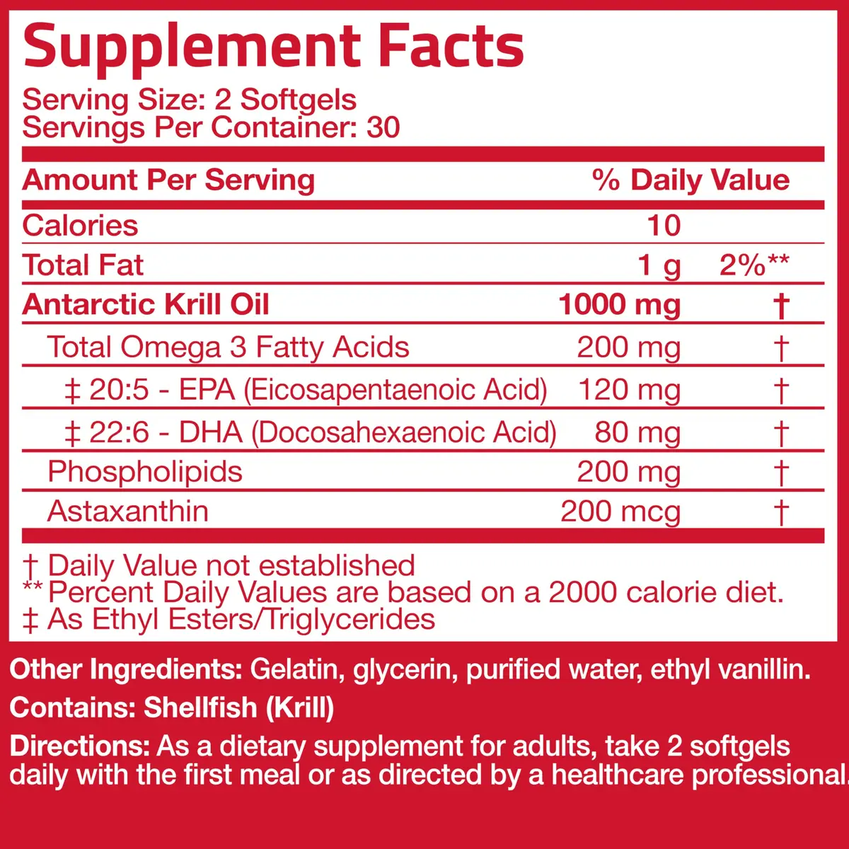 Bronson Antarctic Krill Oil 1000 mg with Omega-3s, 60 Softgels | Pure Antarctic Krill Oil with EPA, DHA & Astaxanthin - view 7