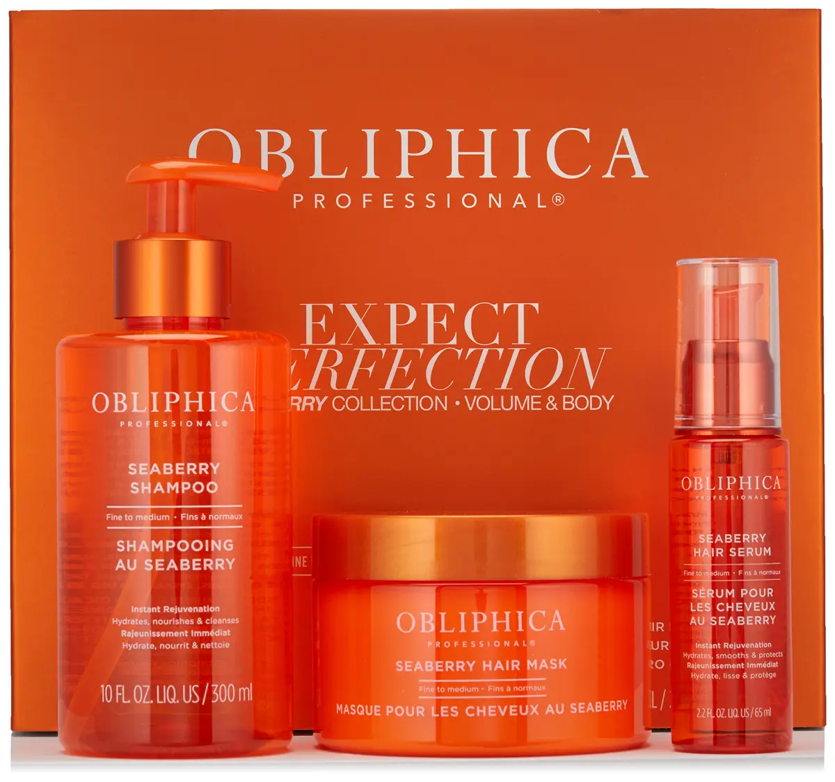 Obliphica Expect Perfection Volume & Body Seaberry Collection Set – Luxurious Haircare for Fine Hair, 2x8oz, Enriched with Omegas & Vitamins - main product image