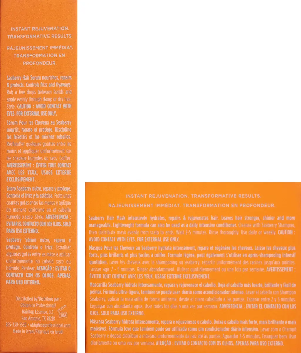 Obliphica Expect Perfection Volume & Body Seaberry Collection Set – Luxurious Haircare for Fine Hair, 2x8oz, Enriched with Omegas & Vitamins - view 5