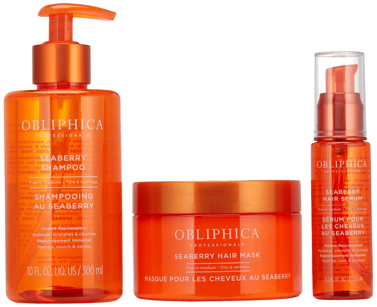 Obliphica Expect Perfection Volume & Body Seaberry Collection Set – Luxurious Haircare for Fine Hair, 2x8oz, Enriched with Omegas & Vitamins - view 2