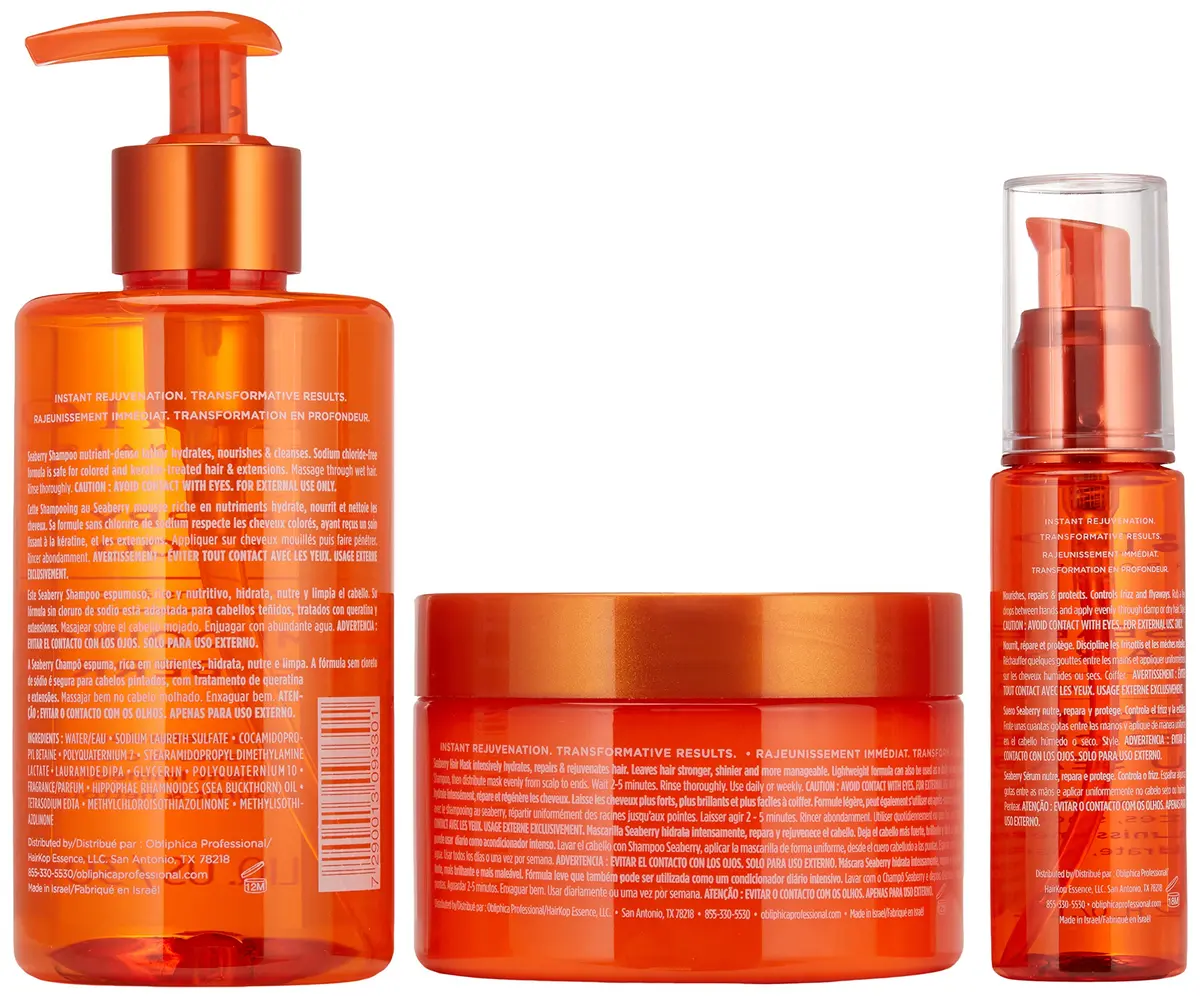 Obliphica Expect Perfection Volume & Body Seaberry Collection Set – Luxurious Haircare for Fine Hair, 2x8oz, Enriched with Omegas & Vitamins - view 3