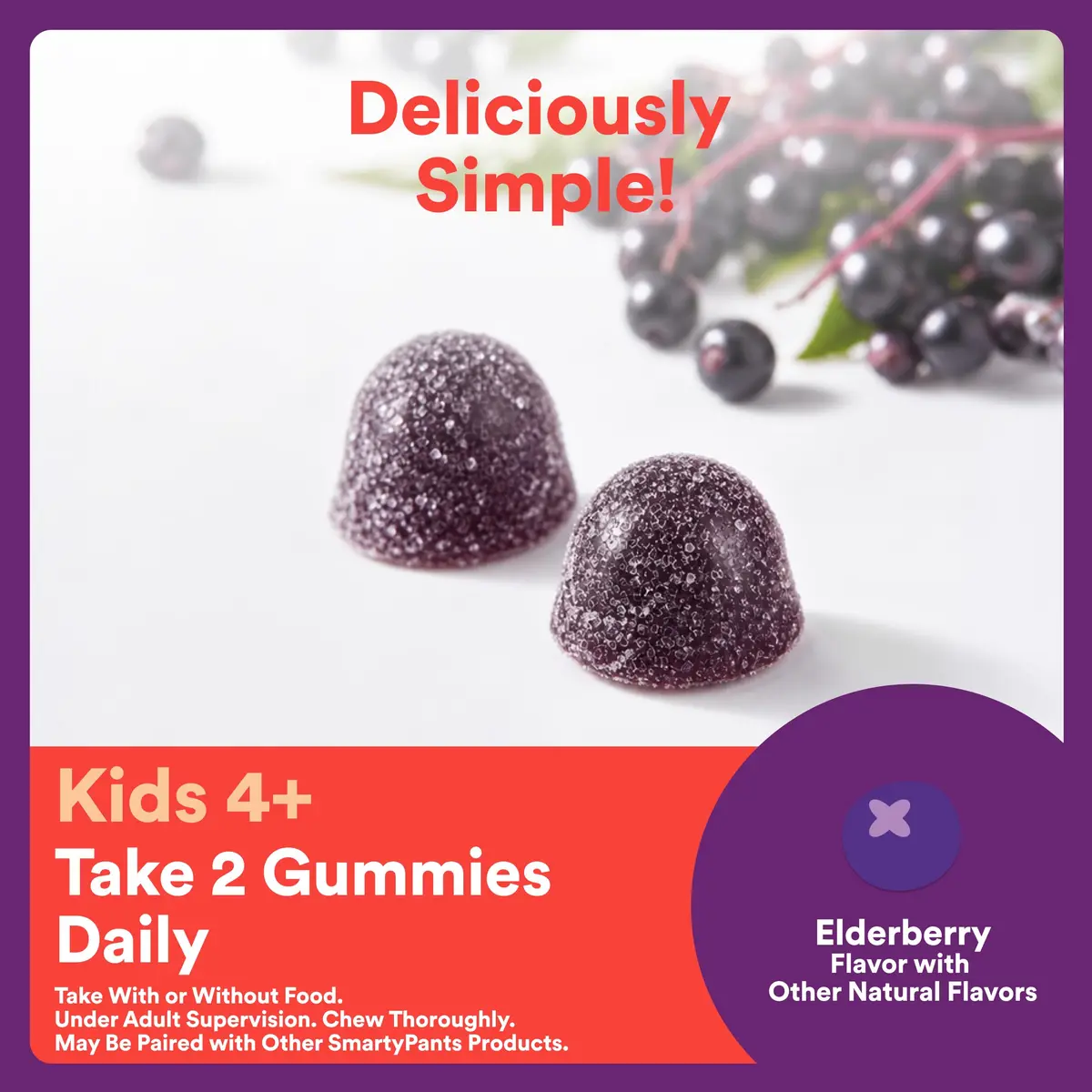 SmartyPants Kids Immunity Elderberry Gummies 60 Count | Support Kids' Immune Health with Elderberry & Vitamins - view 8