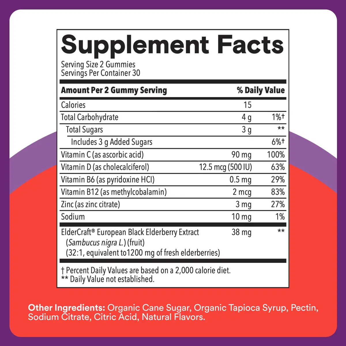 SmartyPants Kids Immunity Elderberry Gummies 60 Count | Support Kids' Immune Health with Elderberry & Vitamins - view 3