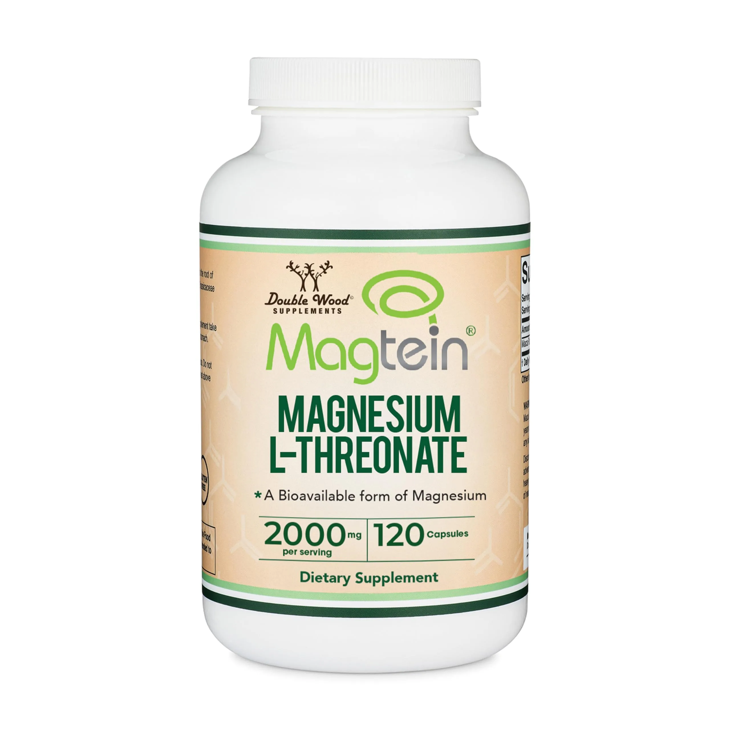 Double Wood Supplements Magnesium L-Threonate Capsules 2,000 mg | High Absorption Brain Support - main product image