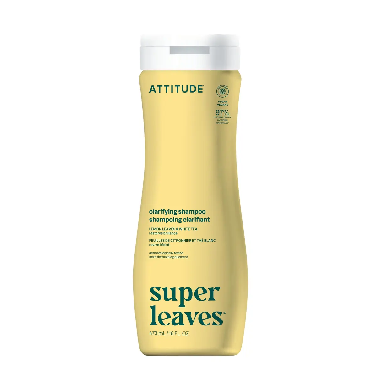 ATTITUDE Clarifying Shampoo for Oily Hair 473ml (16 Fl Oz) | EWG Verified, Vegan, Lemon & White Tea - main product image