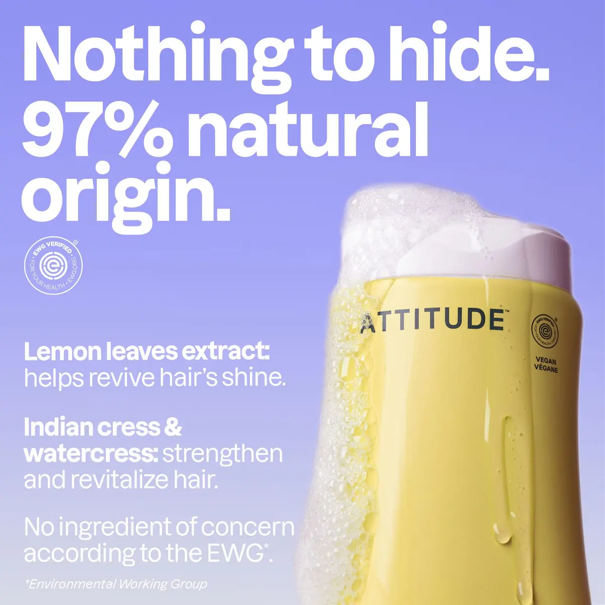 ATTITUDE Clarifying Shampoo for Oily Hair 473ml (16 Fl Oz) | EWG Verified, Vegan, Lemon & White Tea - view 3
