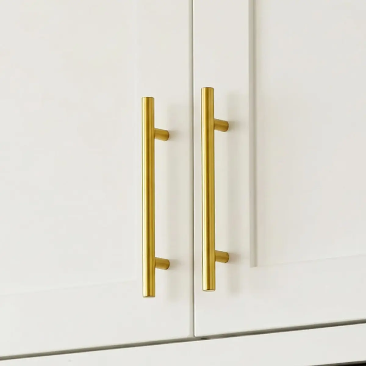 Goldenwarm 10 Pack 5-1/16" Gold Cabinet Handles Brushed Brass Stainless Steel | Durable Kitchen & Bathroom Drawer Pulls - view 9