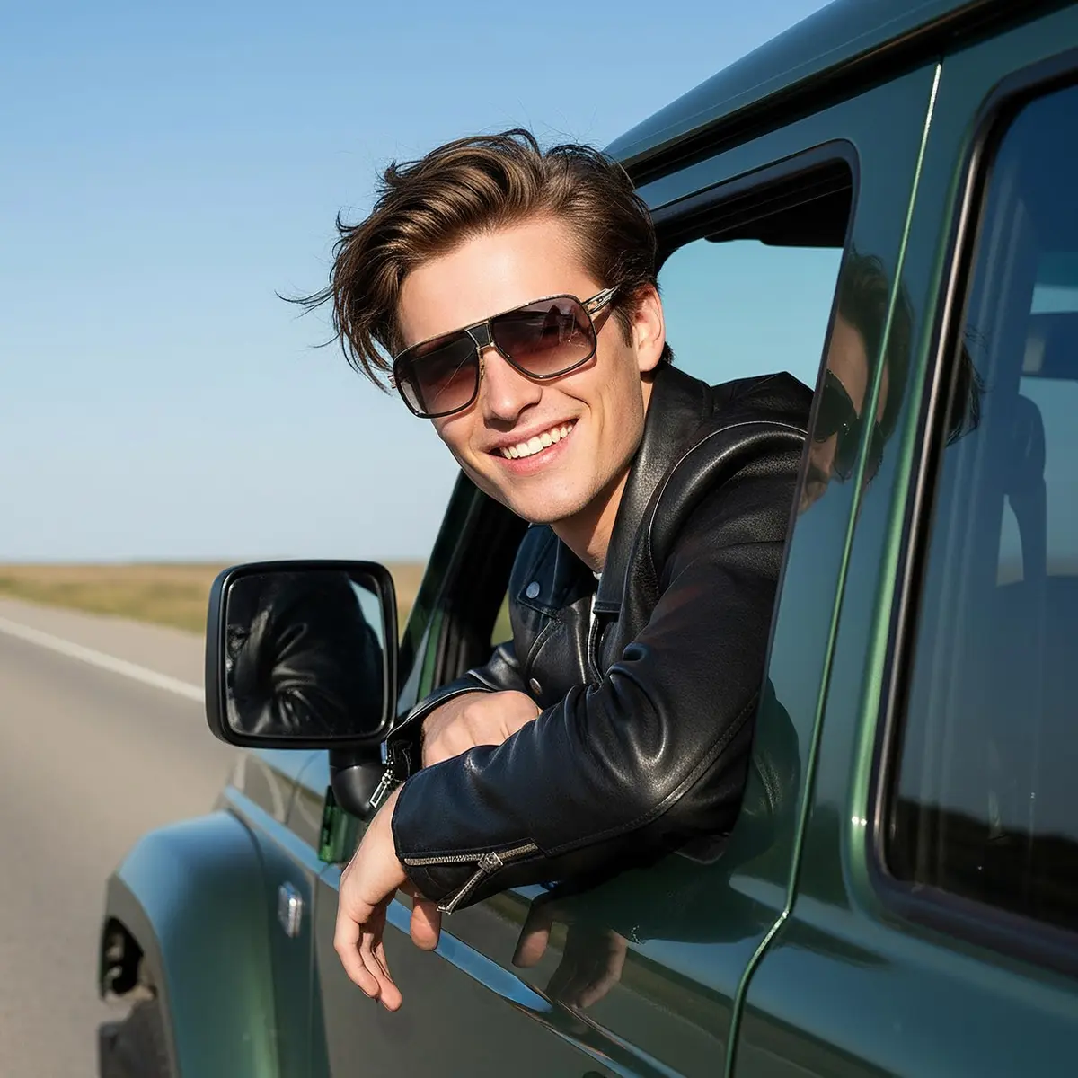 AEVOGUE Oversized Shield Sunglasses AE0336 | Retro Alloy Frame, 62mm Gradient UV Protection Lenses - view 2