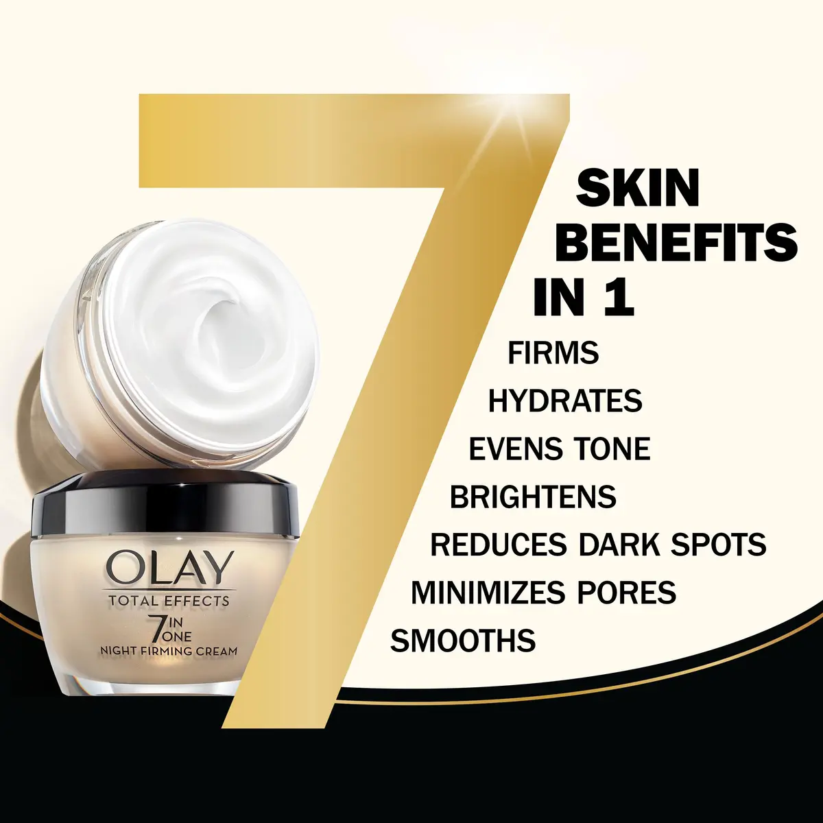 Olay Total Effects Night Firming Cream Face Moisturizer 50ml (1.7 Fl Oz) | Brightens and Smooths - view 2
