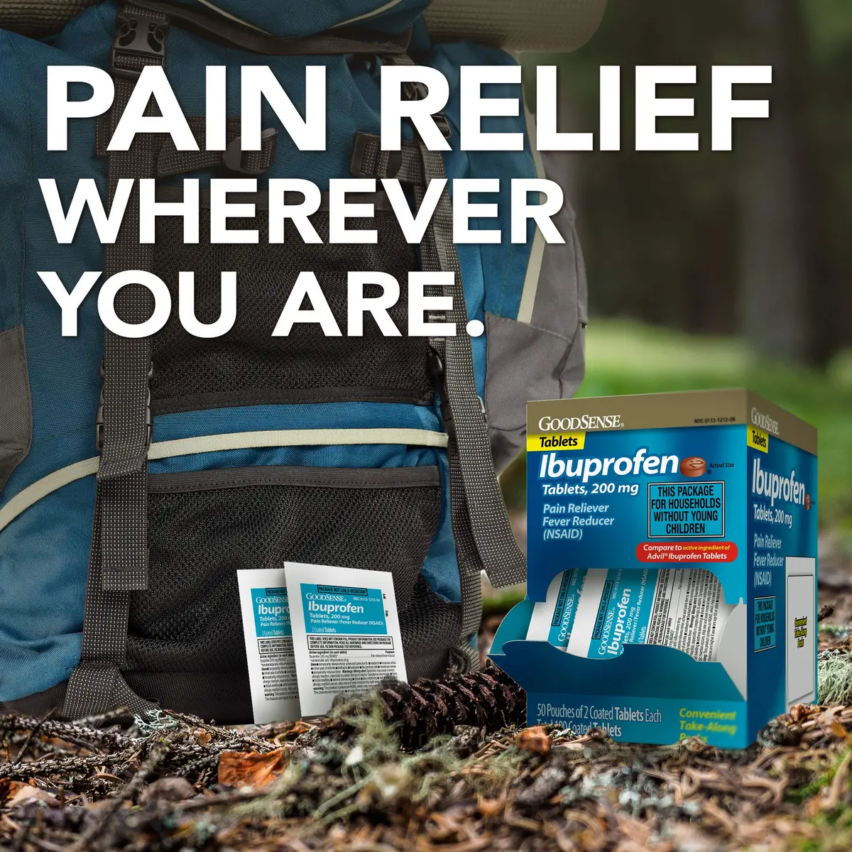 GoodSense Ibuprofen 200 mg Tablets | Powerful Pain Relief for Adults & Teens 12+ - view 7