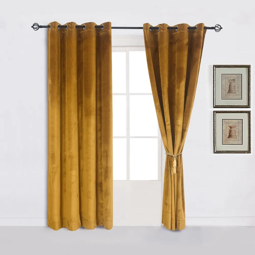 Cherry Home Velvet Curtain Panel Set (52 in x 84 in) | Heavy, Light-Blocking, Energy Efficient - main product image