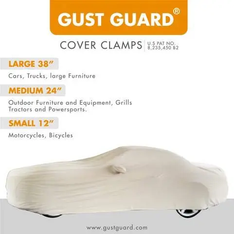 Gust Guard Small 12" Vehicle Cover Secure Clips & Cords | Windproof & Durable - main product image