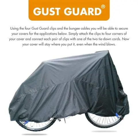 Gust Guard Small 12" Vehicle Cover Secure Clips & Cords | Windproof & Durable - view 5