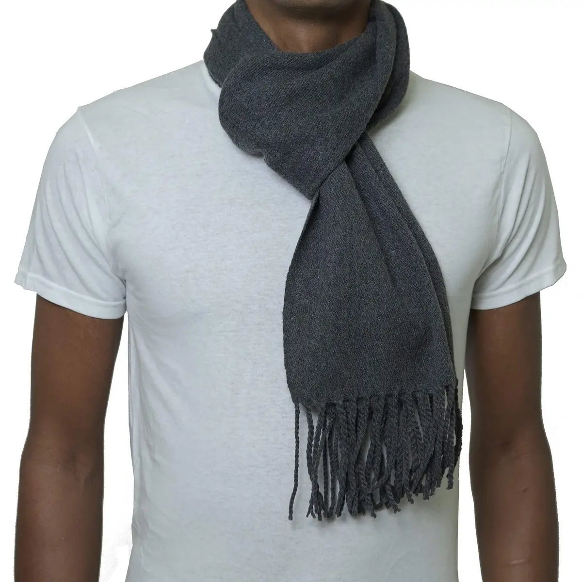 Alpine Swiss Mens Plaid Scarf 80in x 12in | Luxurious Soft Winter Accessory - main product image