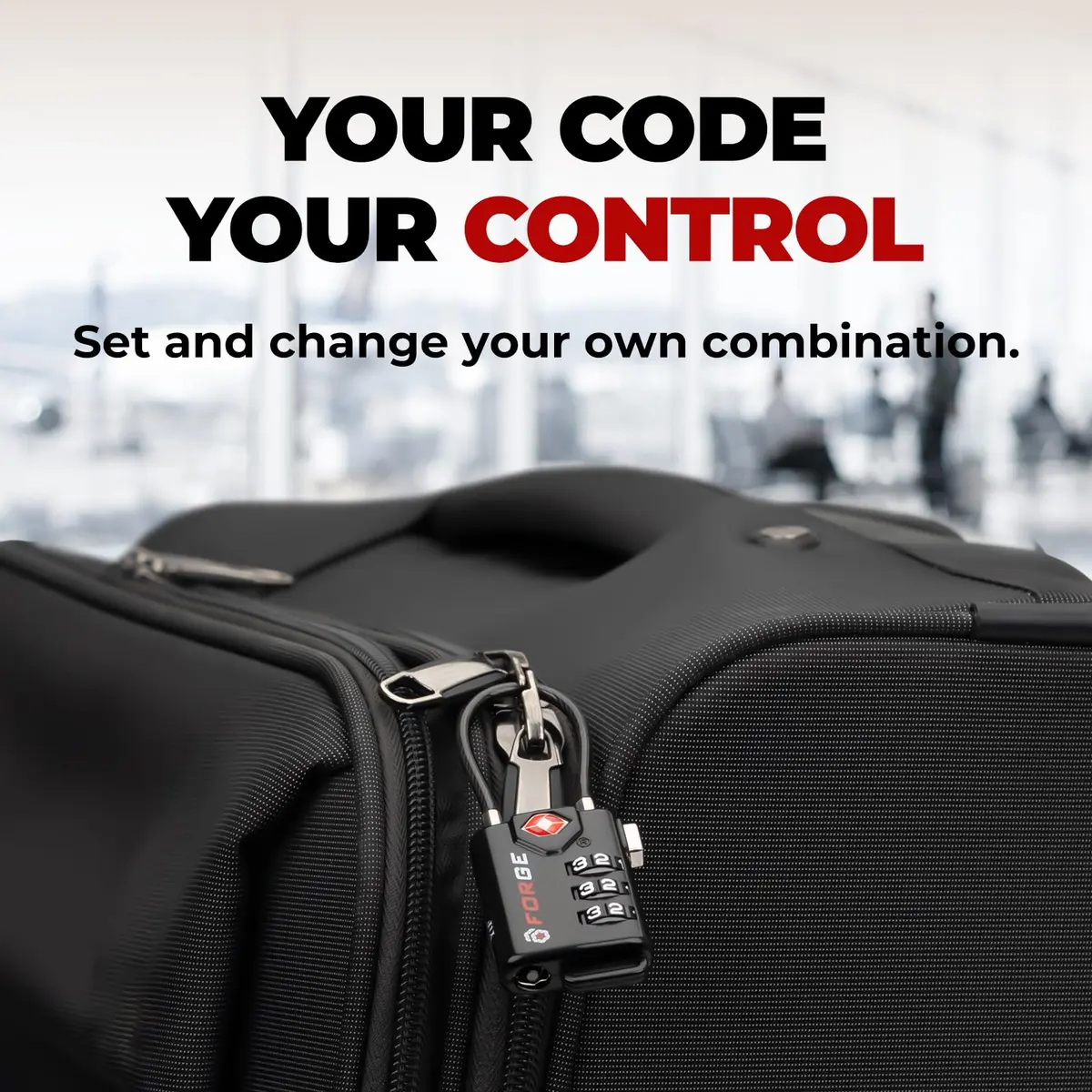 Forge TSA Approved Luggage Locks 2 Pack | Durable Zinc Alloy Body & Flexible Cable - view 7