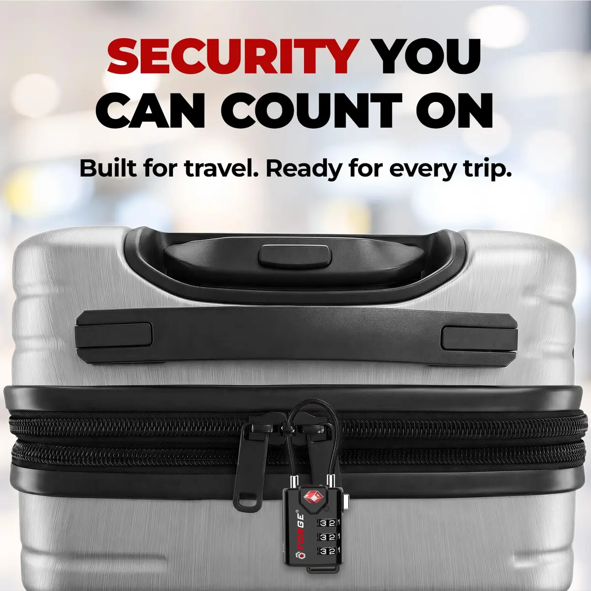 Forge TSA Approved Luggage Locks 2 Pack | Durable Zinc Alloy Body & Flexible Cable - view 9