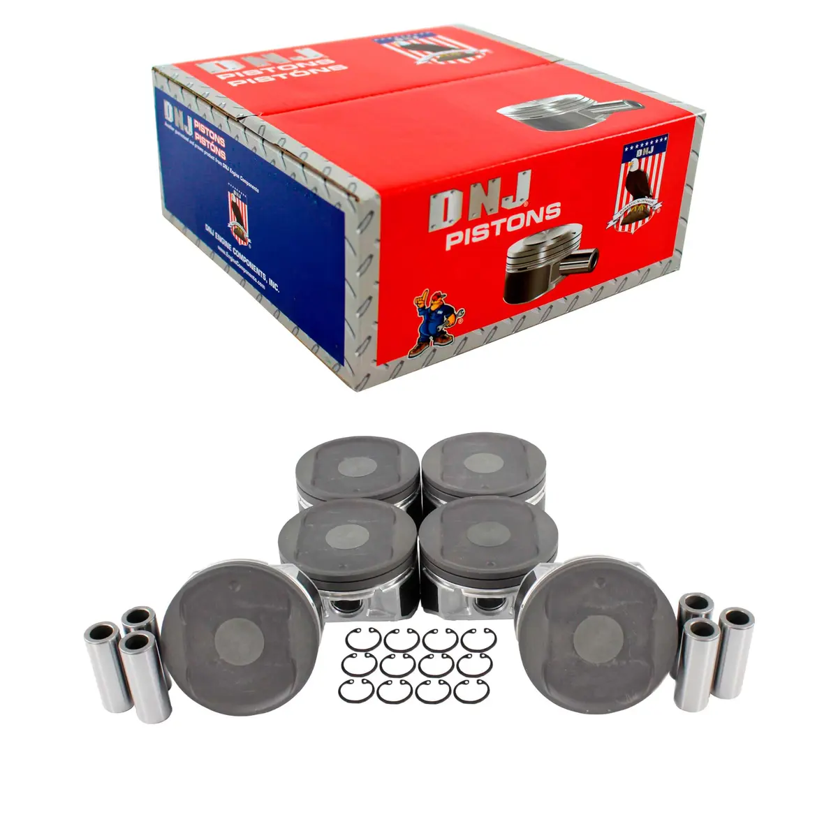 DNJ P648.40 Oversize Piston Set for 2005-2021 Nissan, Suzuki Equator, Frontier, NV1500 4.0L V6 24V DOHC | 1.00mm Oversize - main product image