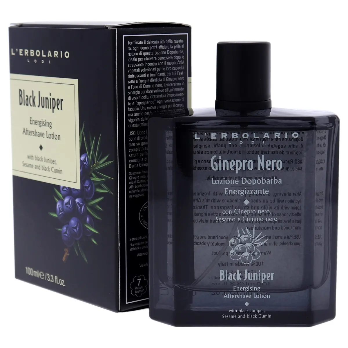 L'Erbolario Black Juniper Energizing After Shave Lotion 100ml (3.3 Fl Oz) | Soothes & Hydrates Post-Shave - view 4