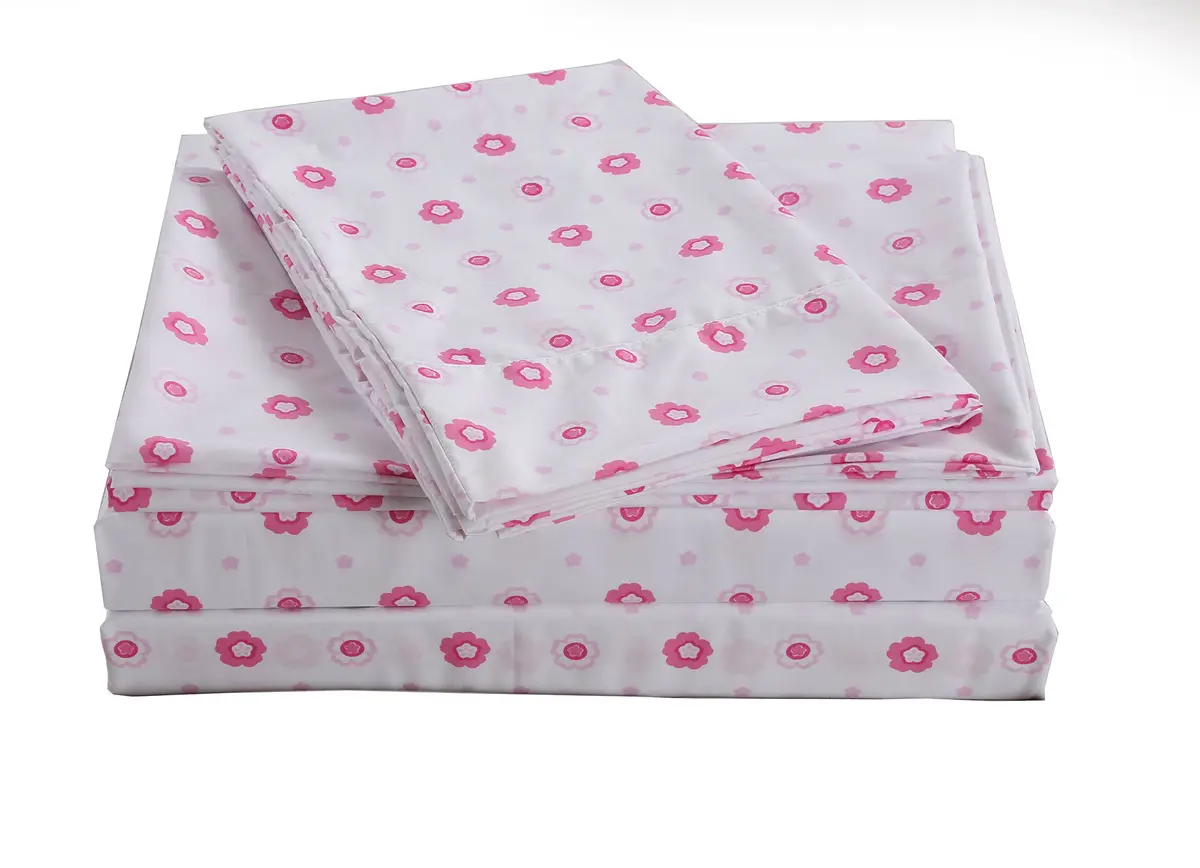 Cozy Line Home Fashions Pink Greta Pastel Floral Sheets Set, Brushed Microfiber - Wrinkle, Fade, Stain Resistant - 3 Piece (Twin Sheet Set) - main product image