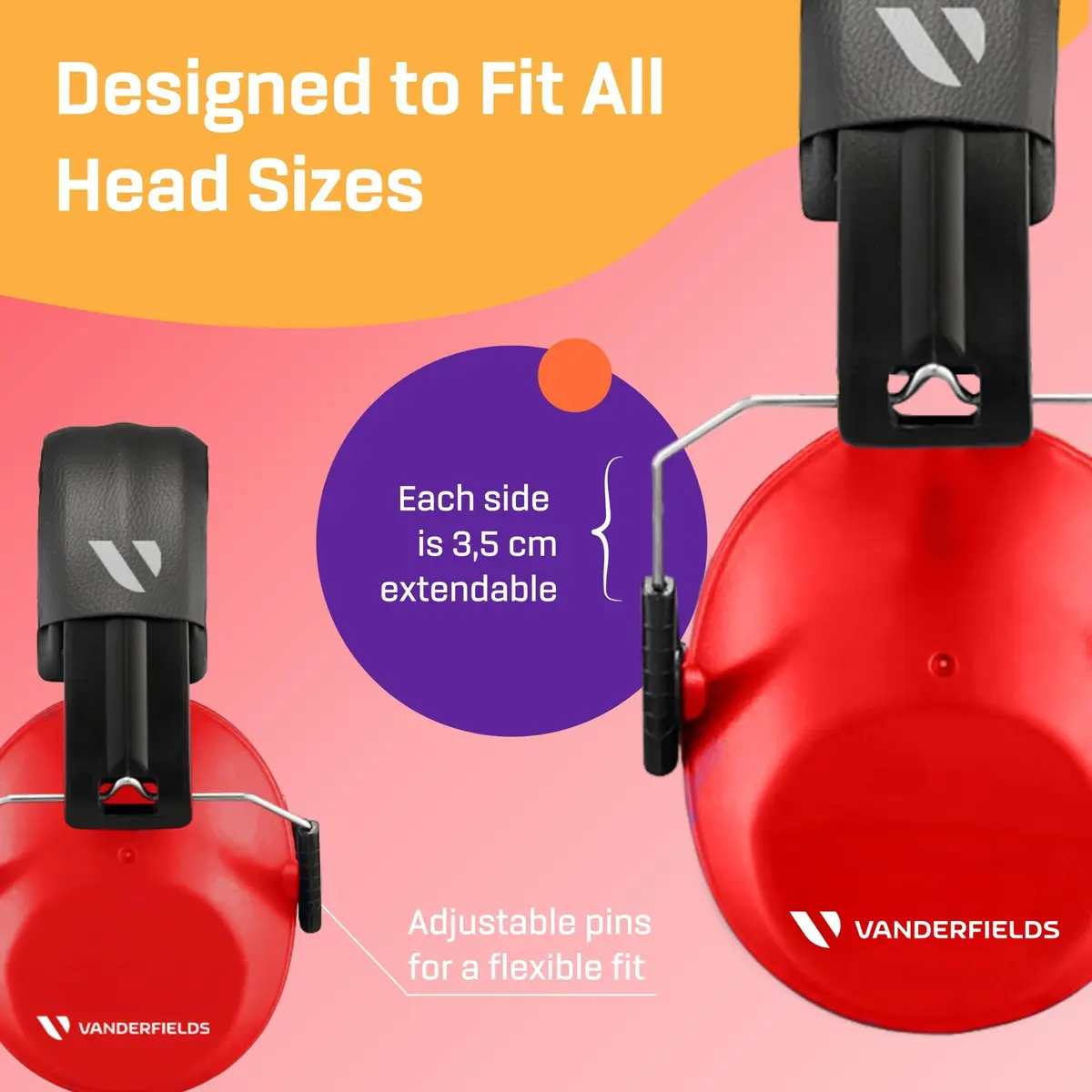 Vanderfields Kids Noise Canceling Headphones - Red Nomad - 240g (8.5 oz) - view 8