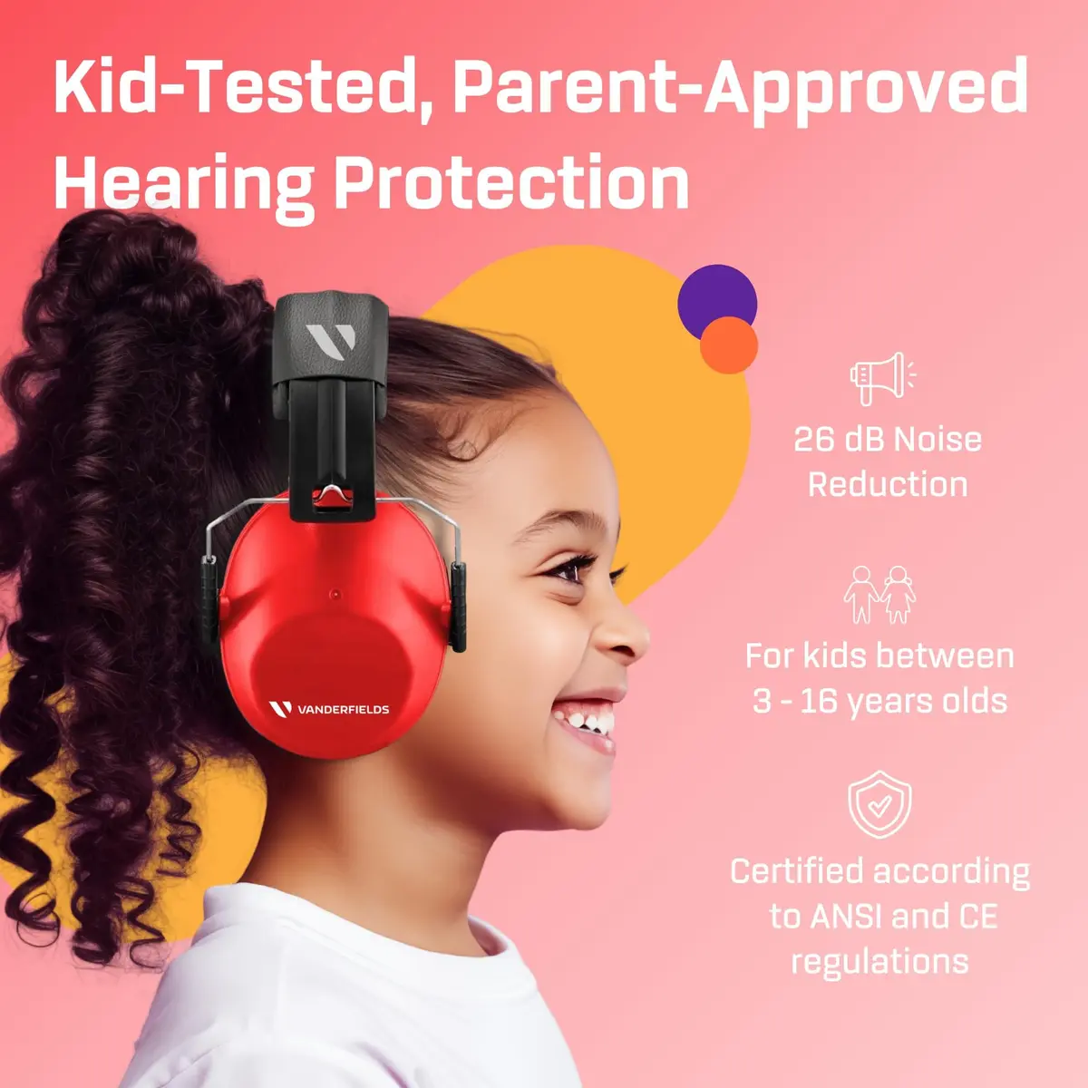 Vanderfields Kids Noise Canceling Headphones - Red Nomad - 240g (8.5 oz) - view 2