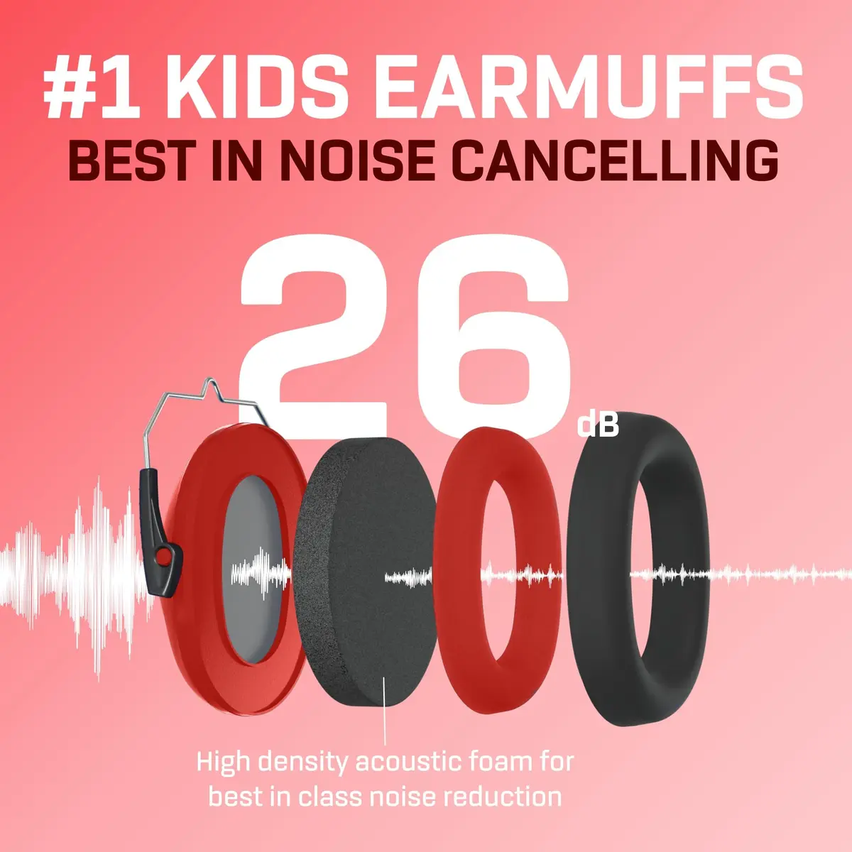 Vanderfields Kids Noise Canceling Headphones - Red Nomad - 240g (8.5 oz) - view 3