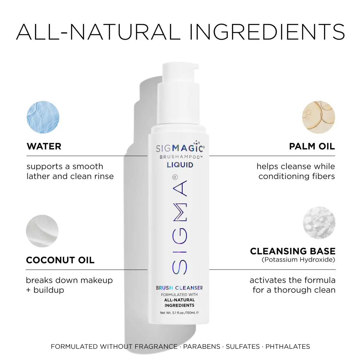 SIGMA BEAUTY SigMagic Brushampoo Liquid Makeup Brush Cleaner 150ml (5.1 fl Oz) | Cleans & Conditions Bristles - view 2