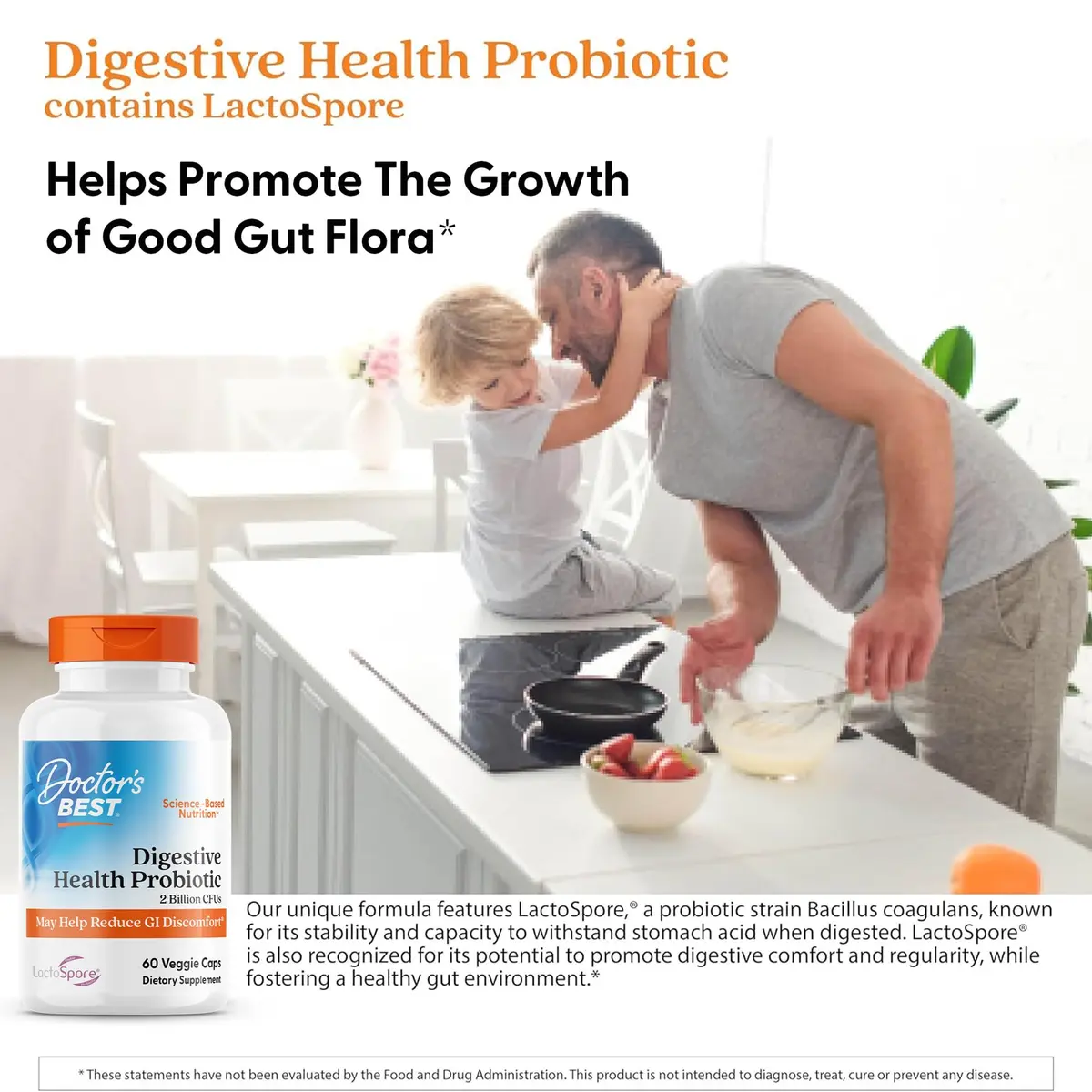 Doctor's Best Digestive Health Probiotic with LactoSpore 60 Veg Caps | Supports Gut Flora & Digestion - view 5