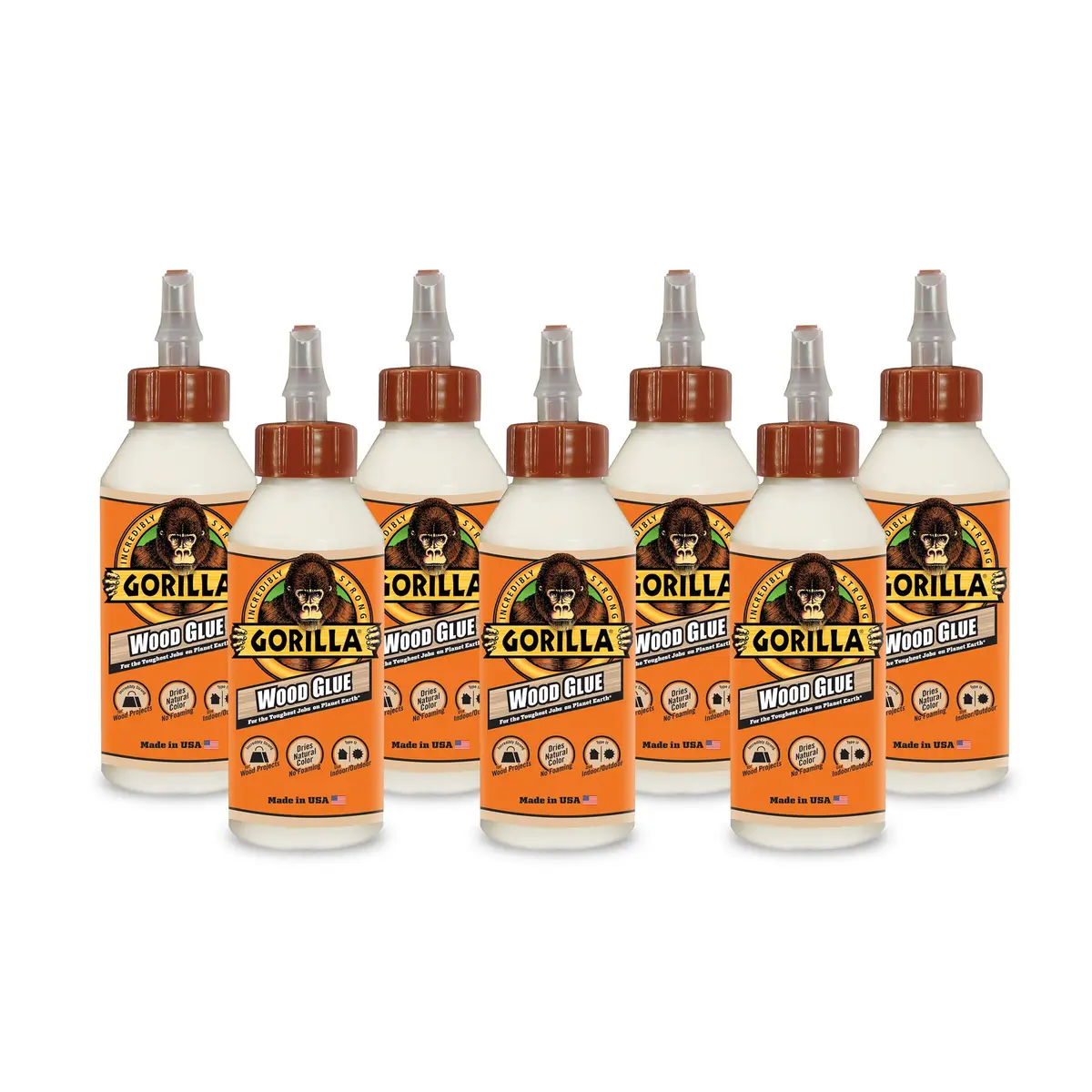 Gorilla Wood Glue, 8 Ounce (Pack of 7) Bottles | Strongest Wood Glue for Furniture & Woodworking - main product image