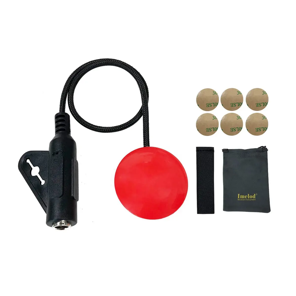 Imelod MD-20 Piezo Contact Microphone Pickup for Guitar Ukulele Violin Cello Banjo Mandolin etc (Red, 1/4" Jack) - main product image