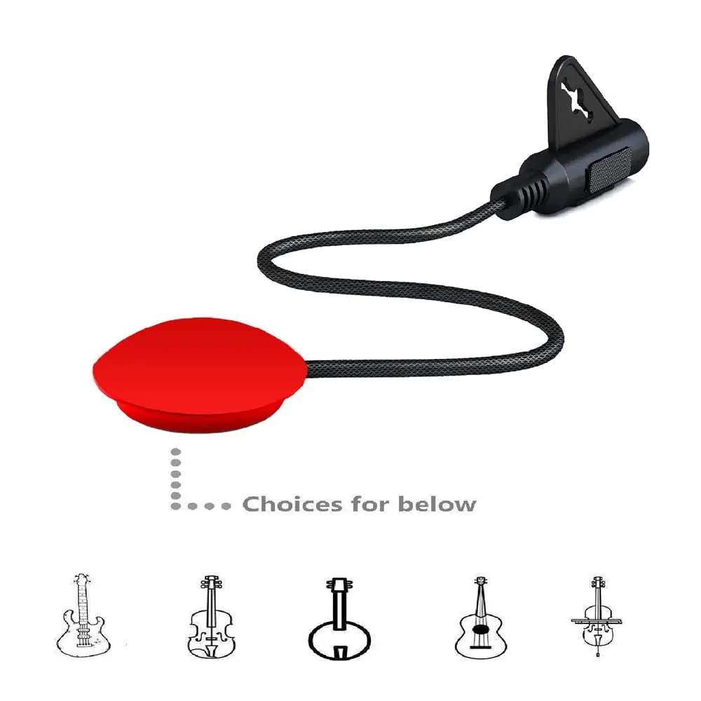 Imelod MD-20 Piezo Contact Microphone Pickup for Guitar Ukulele Violin Cello Banjo Mandolin etc (Red, 1/4" Jack) - view 5