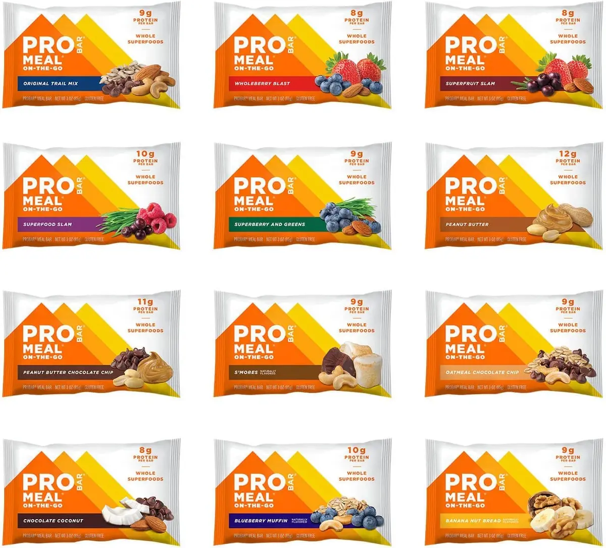 PROBAR MEAL Bar – Plant Based Meal Replacement with Whole Food Ingredients, Oats, Nuts & Seeds, Vegan, Gluten Free, Non-GMO (12 Flavor Pack) - view 2
