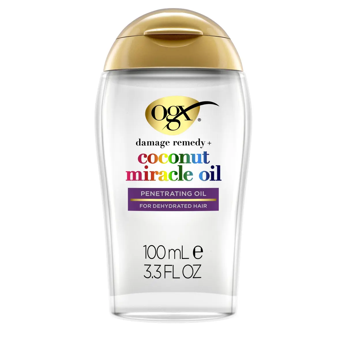 OGX Extra Strength Damage Remedy + Coconut Miracle Hair Oil, 3.3 fl. oz | Nourishes Coarse Hair, Tames Frizz, Adds Shine - main product image
