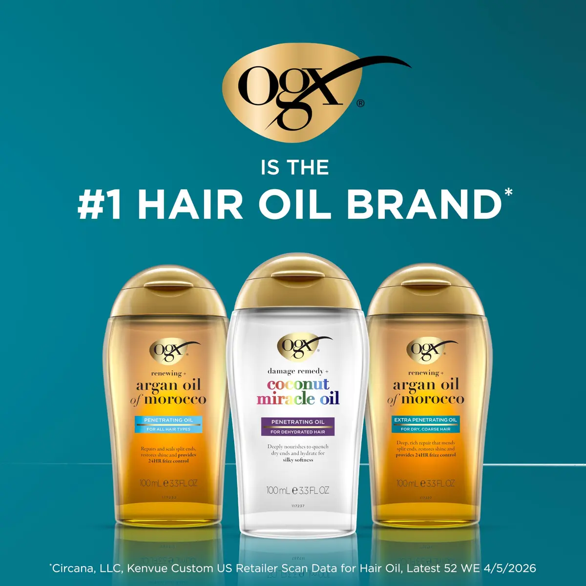 OGX Extra Strength Damage Remedy + Coconut Miracle Hair Oil, 3.3 fl. oz | Nourishes Coarse Hair, Tames Frizz, Adds Shine - view 6
