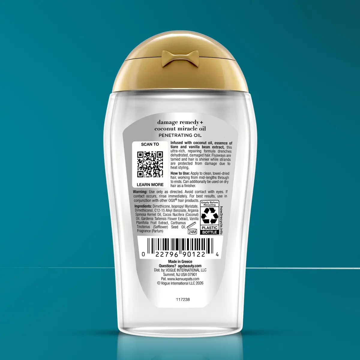 OGX Extra Strength Damage Remedy + Coconut Miracle Hair Oil, 3.3 fl. oz | Nourishes Coarse Hair, Tames Frizz, Adds Shine - view 7