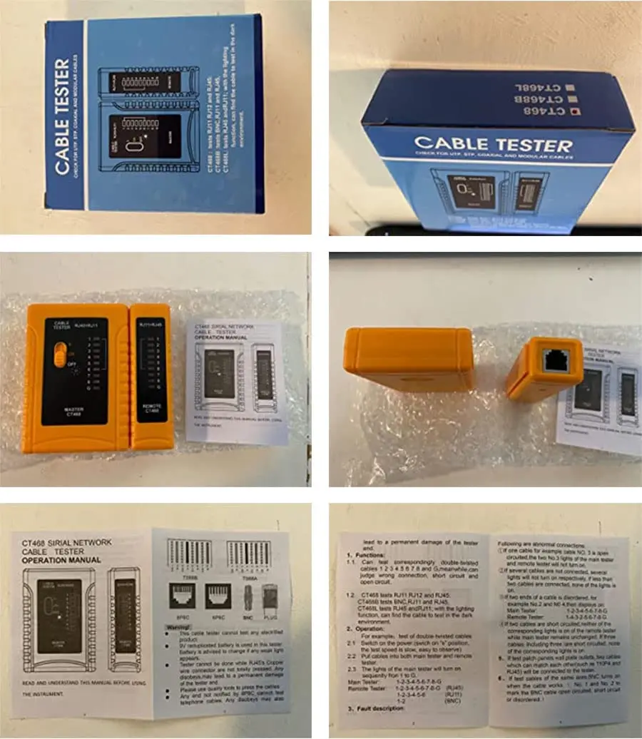 iMBAPrice RJ45 Network Cable Tester for LAN Phone RJ45/RJ11/RJ12/CAT5/CAT6/CAT7 UTP Wire Test Tool | Continuity Tester for Network Installation - view 9