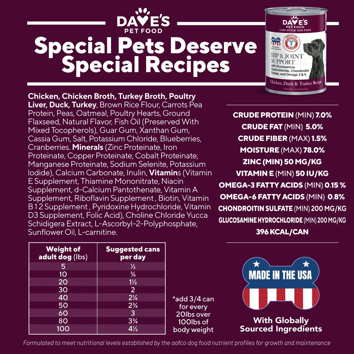 Dave's Pet Food Hip and Joint Support Dog Food, 13.2 oz, 12pk | Supports Mobility & Comfort - view 8
