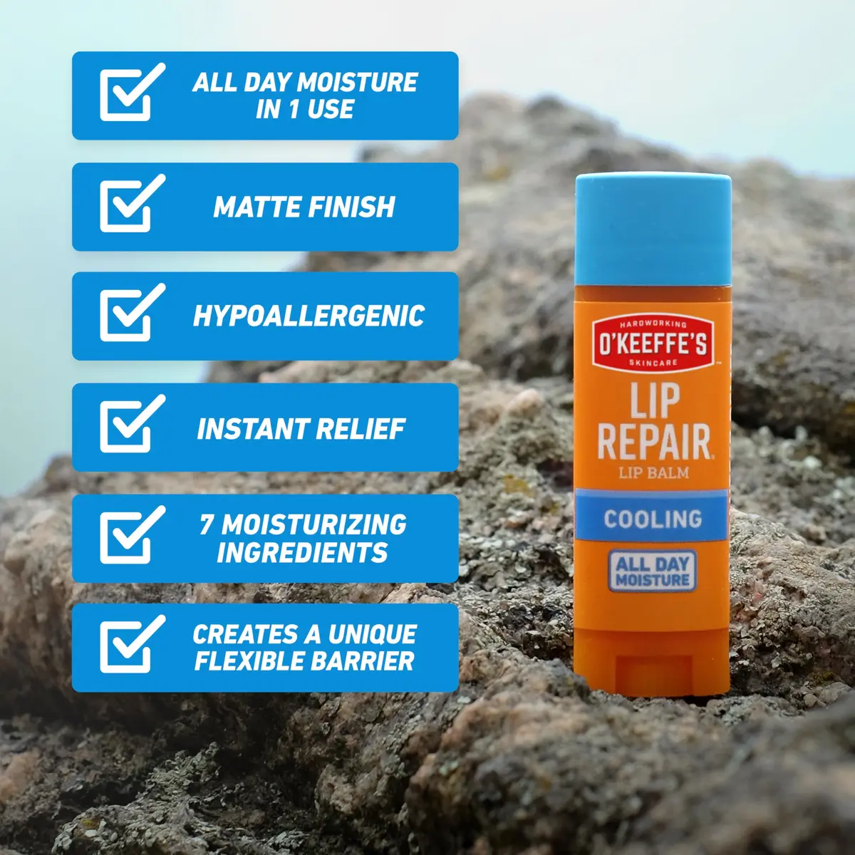 O'Keeffe's Lip Repair Cooling Relief Lip Balm 4 Pack | Soothes & Moisturizes Dry, Cracked Lips - view 8