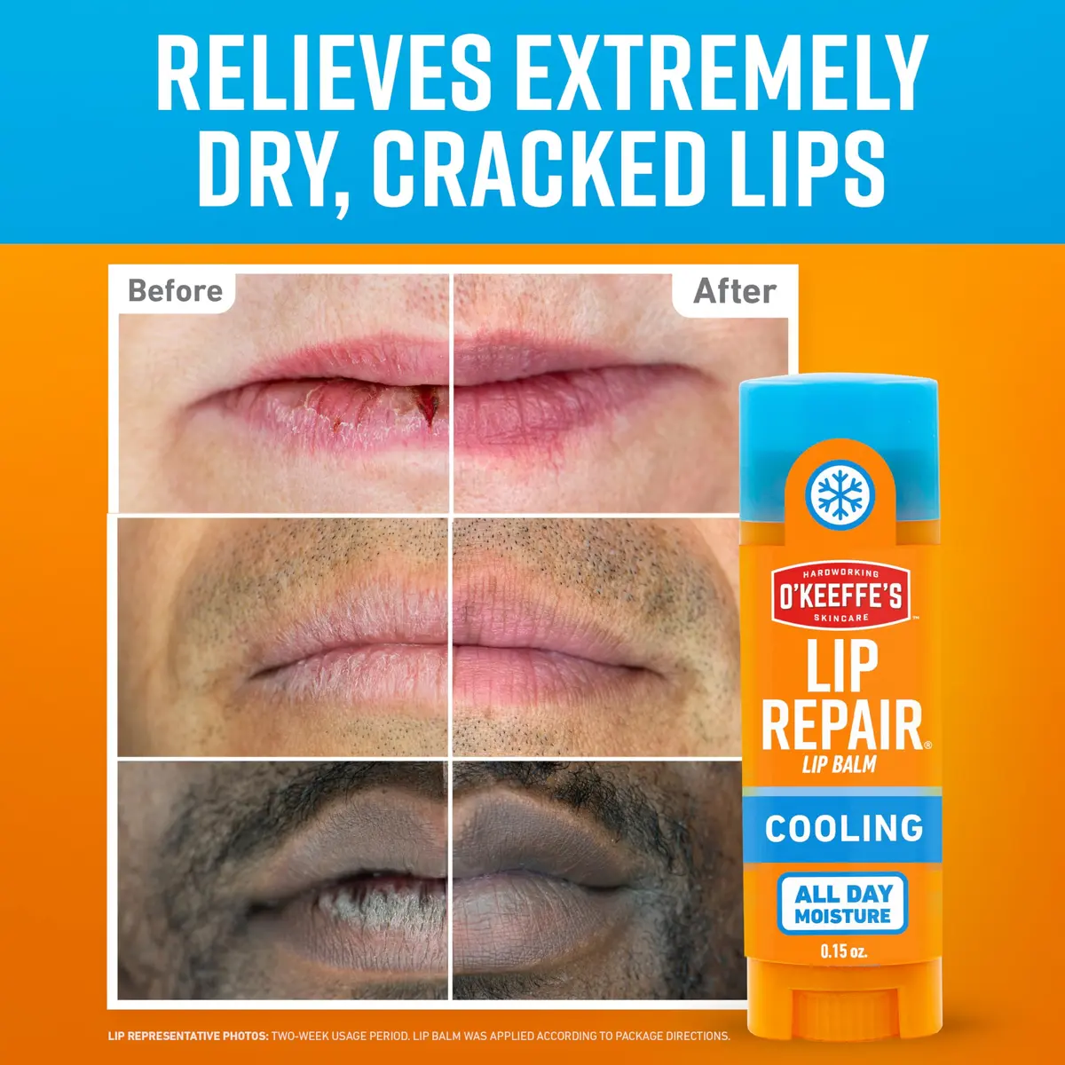 O'Keeffe's Lip Repair Cooling Relief Lip Balm 4 Pack | Soothes & Moisturizes Dry, Cracked Lips - view 2