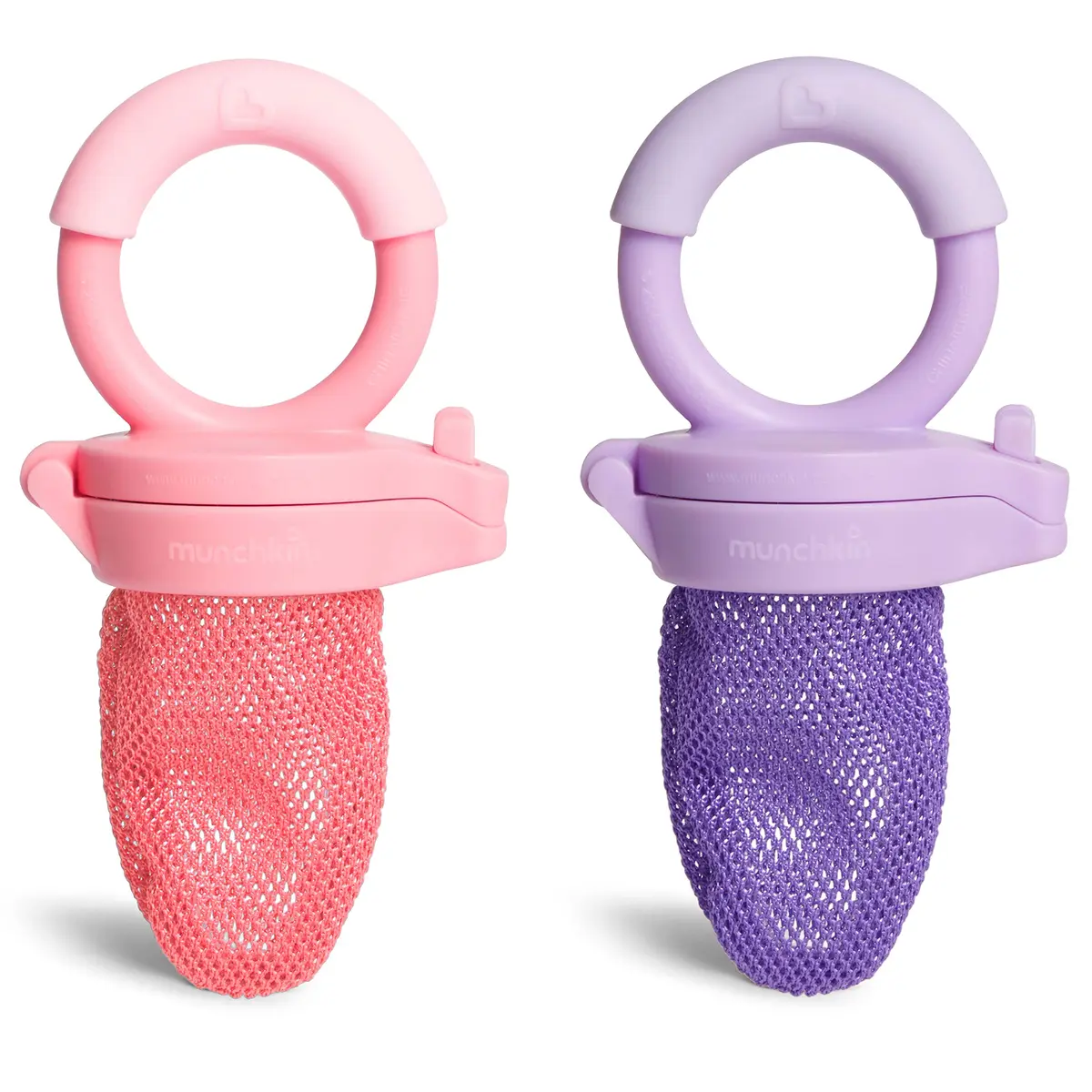 Munchkin Baby Feeder 2 Pack Coral/Purple | Choke Reduction for Fresh Food Introduction - main product image