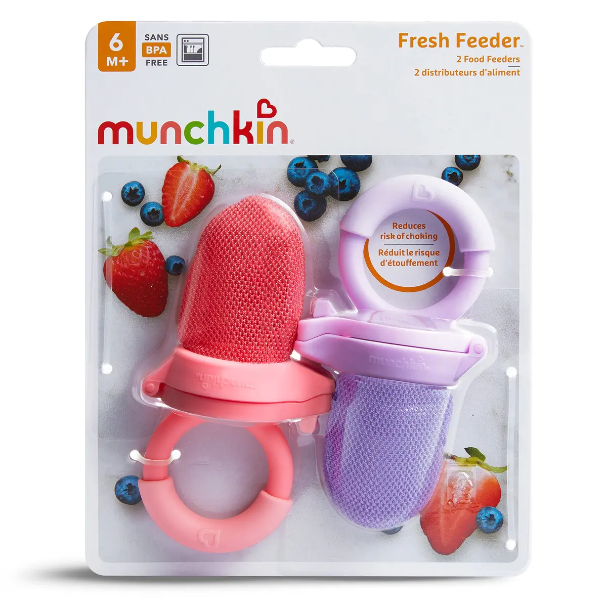 Munchkin Baby Feeder 2 Pack Coral/Purple | Choke Reduction for Fresh Food Introduction - view 3