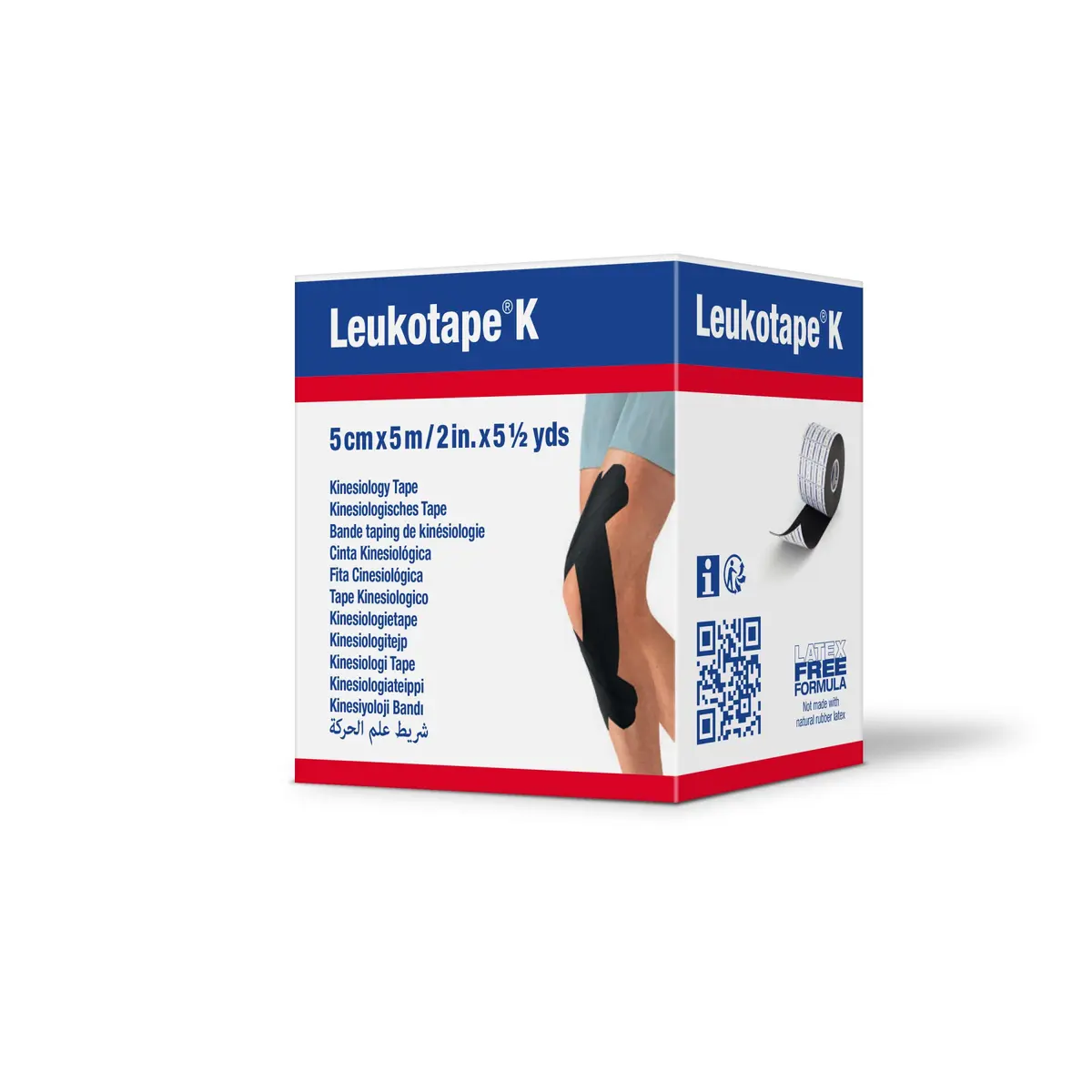 Leukotape K Kinesiology Tape – Water-Resistant, Skin-Friendly, Up to 9 Days Support, 2 in x 5 yds, Black, 5 Rolls - view 7