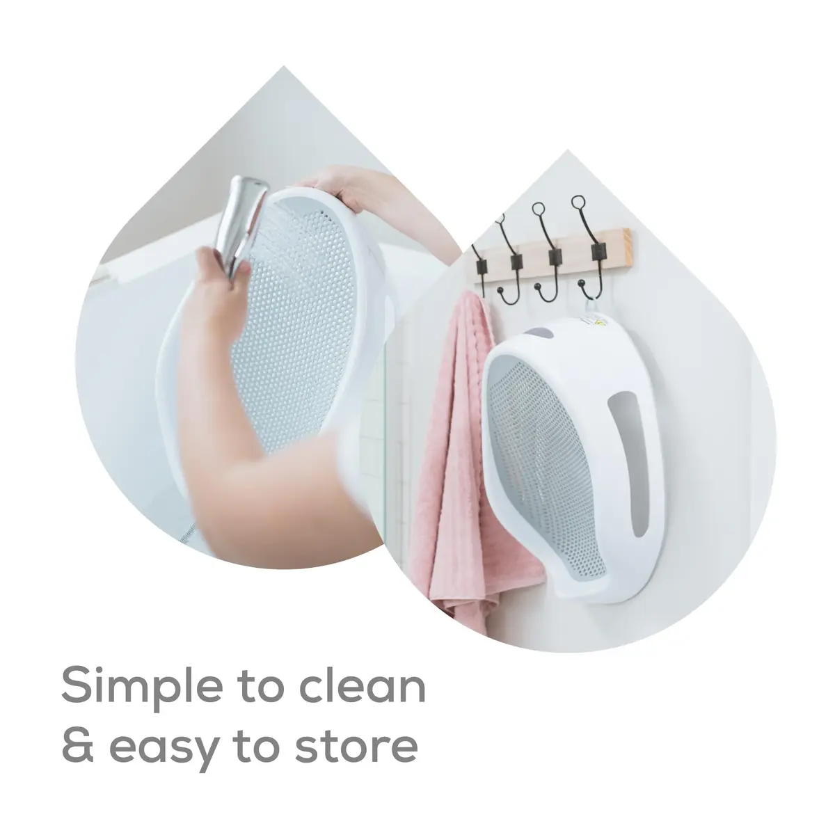Angelcare Baby Bath Support Bundle with Rinser, Thermometer & Towel, Pink | Ergonomic Newborn Bath Seat - view 2